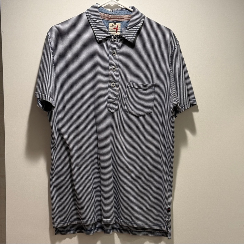 Classic Blue Striped Polo by Relwen